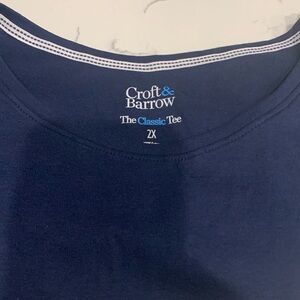 NWT 2X short sleeve crew neck blue tee shirt.